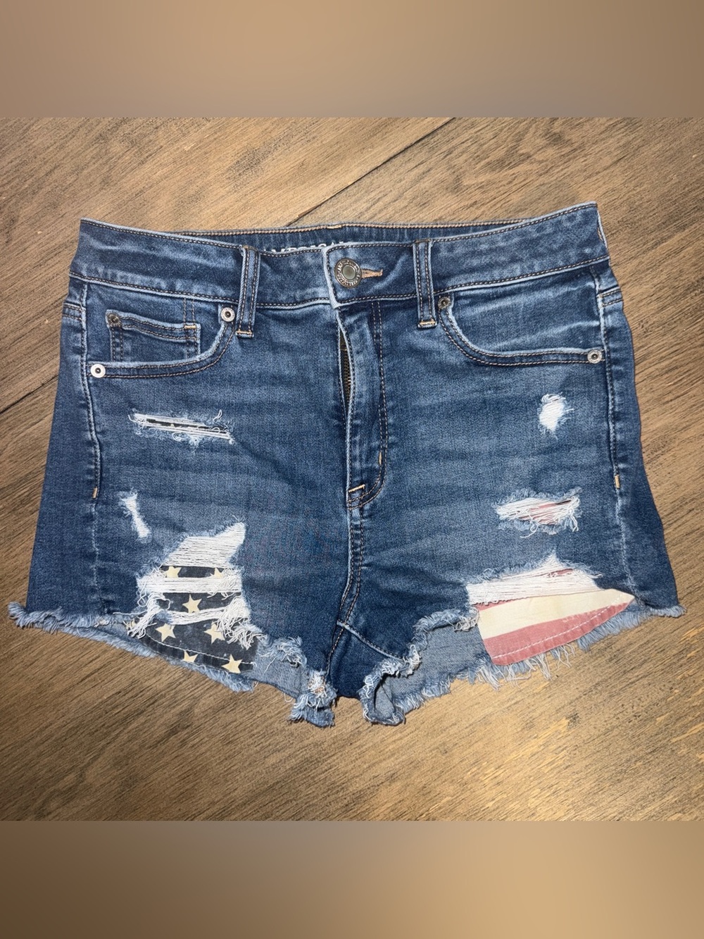 American Eagle Outfitters Stars & Stripes Denim Shorts